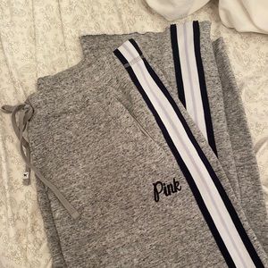 PINK grey and black boyfriend sweatpants